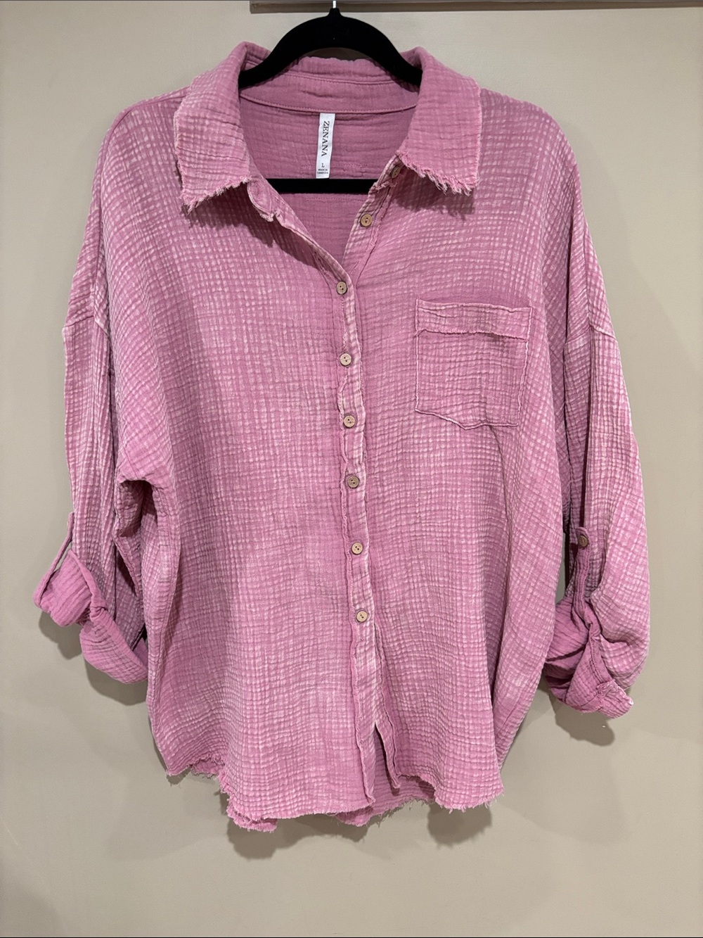 Zenana gauzey mineral Wash button down